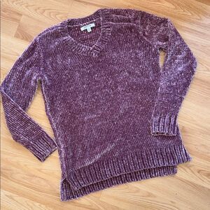 Orvis Purple Chenille Sweater V Neck Small Soft Pristine